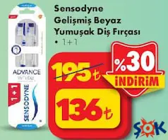 SENSODYNE GELİŞMİŞ BEYAZ YUMUŞAK DİŞ FIRÇASI 1+1 fiyat ve kampanya bilgisi
